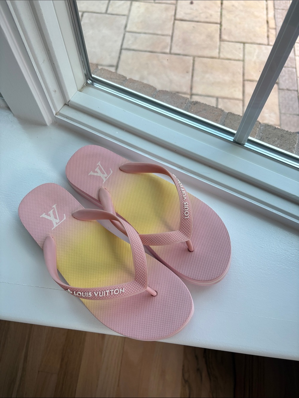 Louis Vuitton Pink and Yellow Gradient Sandals